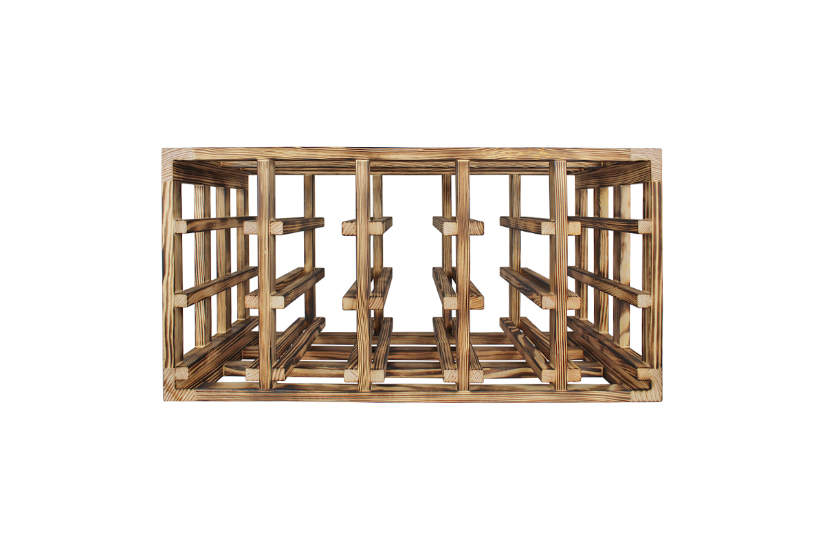 Half Rex Burnt - front(1) Winenest елегантний зберігач для вина з горілої сосни