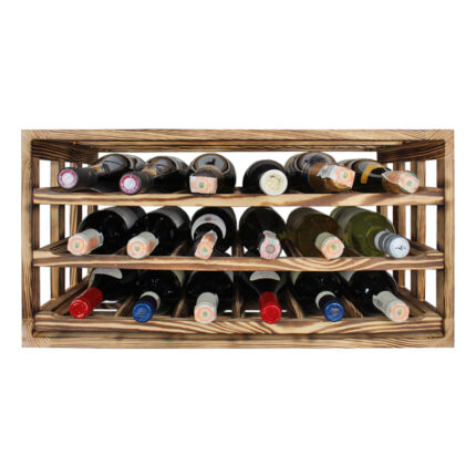Winenest модульна винна полиця з горілої сосни